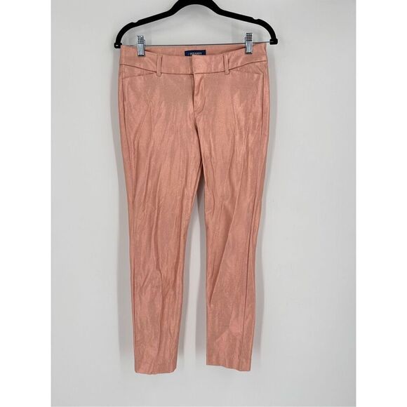 Old Navy Mid-Rise Coated Pixie Ankle Pants for Women Metallic Rose Gold Size 4 - Picture 3 of 13